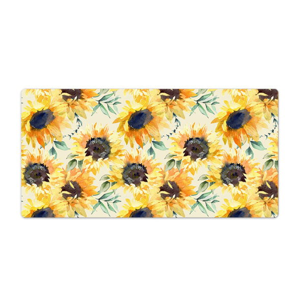 17 Stories Karlow Golden Sunflowers Desk Pad Wayfair.co.uk